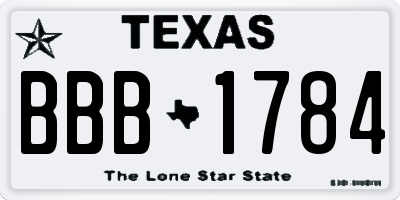 TX license plate BBB1784