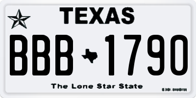 TX license plate BBB1790