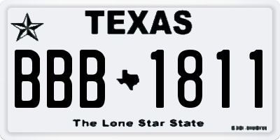 TX license plate BBB1811