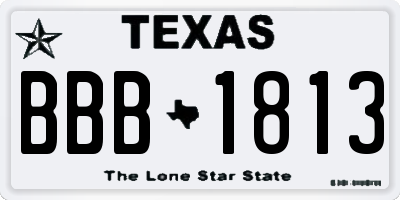 TX license plate BBB1813