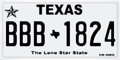 TX license plate BBB1824