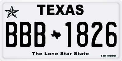 TX license plate BBB1826