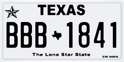 TX license plate BBB1841