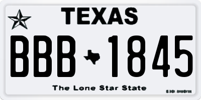 TX license plate BBB1845