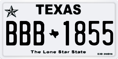 TX license plate BBB1855