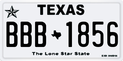 TX license plate BBB1856