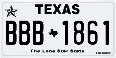 TX license plate BBB1861