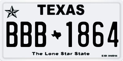 TX license plate BBB1864