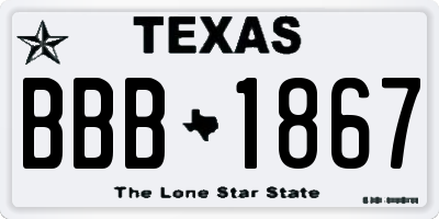 TX license plate BBB1867