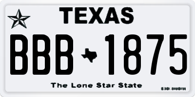 TX license plate BBB1875