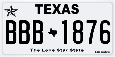 TX license plate BBB1876