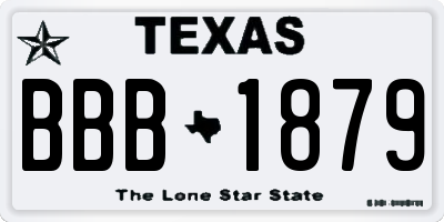TX license plate BBB1879