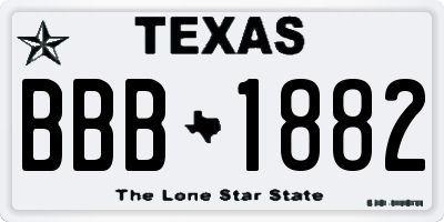 TX license plate BBB1882