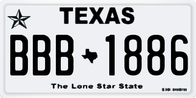 TX license plate BBB1886