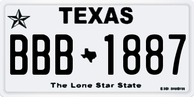 TX license plate BBB1887