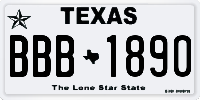 TX license plate BBB1890