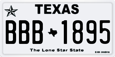TX license plate BBB1895