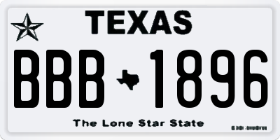 TX license plate BBB1896