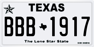 TX license plate BBB1917
