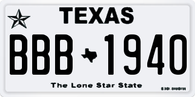 TX license plate BBB1940