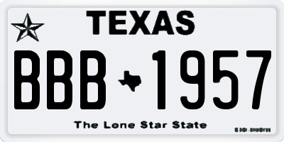 TX license plate BBB1957