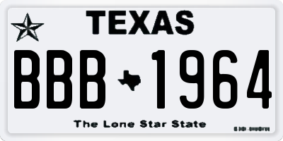 TX license plate BBB1964