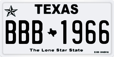 TX license plate BBB1966