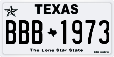 TX license plate BBB1973