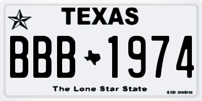 TX license plate BBB1974