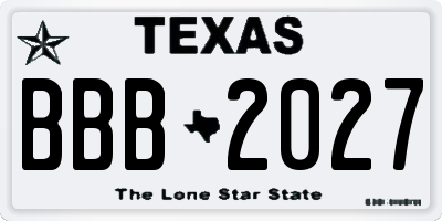 TX license plate BBB2027