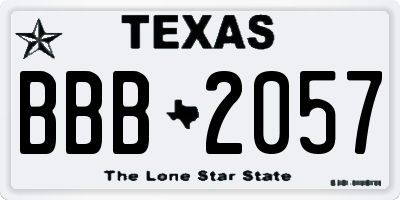 TX license plate BBB2057