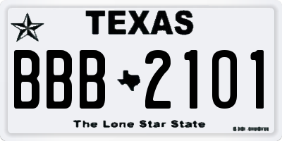 TX license plate BBB2101