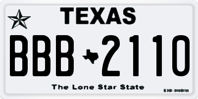 TX license plate BBB2110