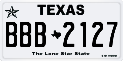 TX license plate BBB2127