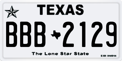 TX license plate BBB2129