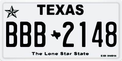 TX license plate BBB2148