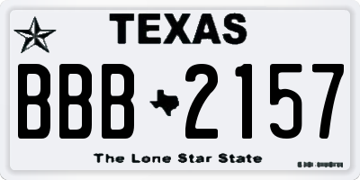 TX license plate BBB2157