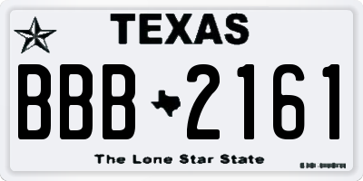 TX license plate BBB2161