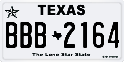 TX license plate BBB2164