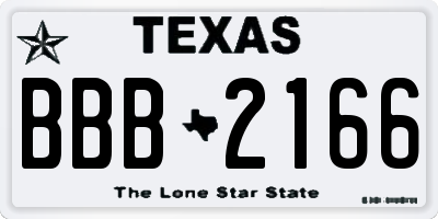 TX license plate BBB2166