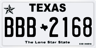 TX license plate BBB2168