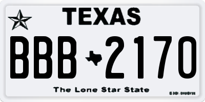 TX license plate BBB2170