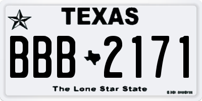 TX license plate BBB2171