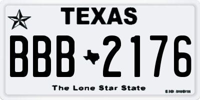 TX license plate BBB2176