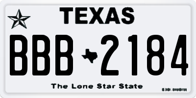 TX license plate BBB2184
