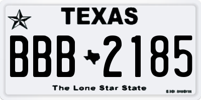 TX license plate BBB2185