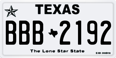 TX license plate BBB2192