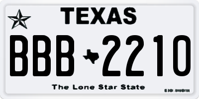 TX license plate BBB2210