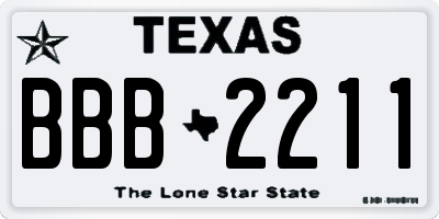 TX license plate BBB2211