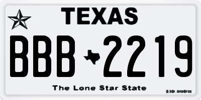 TX license plate BBB2219